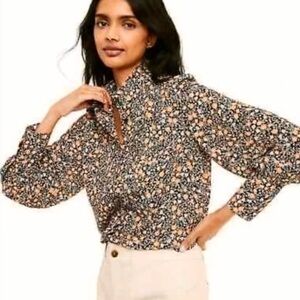 ISABEL MARANT ETOILE Printed Floral Blouse, blue and yellow